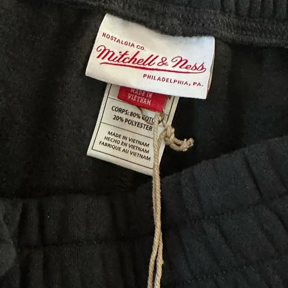 Men's Miami Heat Mitchell & Ness Origins Black Fleece Shorts Size L Large New - Picture 8 of 11